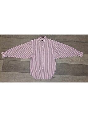 John Henry Size 8 Light Purple White  Striped  Button Up Batwing Sleeve Vintage